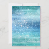 Invitation Turquoise Blue Girly Parties scintillant étincelan (Dos)