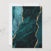 Invitation Turquoise Blue Gold Agate 50e fête d'anniversaire (Dos)