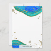 Invitation Turquoise Blue & Gold Geode Agate Hanoukka Holiday (Dos)