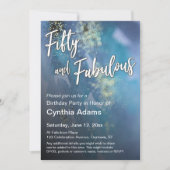 Invitation Turquoise & Blue Gold Parties scintillant Moderne  (Devant)