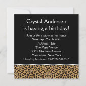 Invitation Turquoise Blue Leopard High Heures Anniversaire (Dos)