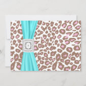 Invitation Turquoise Blue Leopard Sweet sixteen Anniversaire (Dos)