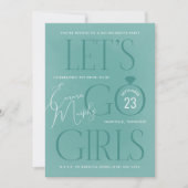 Invitation Turquoise Blue Lets Go Girls Bachelorette Party (Devant)