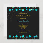 Invitation Turquoise Blue Lights High Heures Gold Anniversair (Dos)