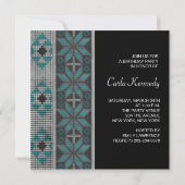 Invitation Turquoise Blue Native American Birthday Party (Dos)