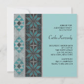 Invitation Turquoise Blue Native American Birthday Party (Dos)