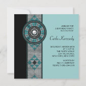 Invitation Turquoise Blue Native American Birthday Party (Dos)
