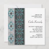 Invitation Turquoise Blue Native American Birthday Party (Dos)