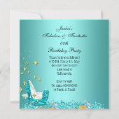 Invitation Turquoise Blue Parties scintillant talons hauts Fa (Dos)