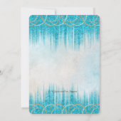 Invitation Turquoise Blue Pearl Aquarelle Masquerade Party (Dos)