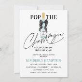 Invitation Turquoise Blue Pop La Fête des mariées Champagne (Devant)