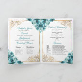 Invitation Turquoise Blue Princesse Tiara Quinceanera Program (Intérieur)
