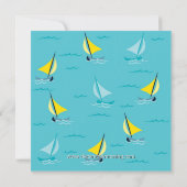 Invitation Turquoise Blue Sailboat bébé garçon douche (Dos)