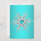 Invitation Turquoise Blue Silver Winter Wonderland Sweet 16 P (Dos)