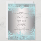 Invitation Turquoise Blue Snowflake Sweet 16 Masquerade Party (Dos)