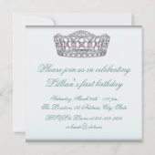 Invitation Turquoise Blue Tiara Princess (Dos)
