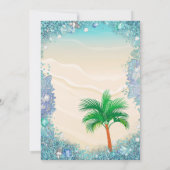 Invitation Turquoise Blue Water Ocean Sand Pearls Sweet 16 Pa (Dos)