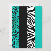 Invitation Turquoise Blue Zebra et diplôme de Empreinte de lé (Dos)