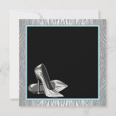 Invitation Turquoise Blue Zebra High Heures Bachelorette Part (Dos)