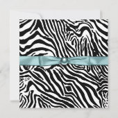Invitation Turquoise Blue Zebra Photo Sweet sixteen Anniversa (Dos)