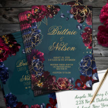 Turquoise Bordeaux Sapphire Bijou Tone Mariage or