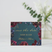 Invitation Turquoise Bordeaux Sapphire Joyaux Tons Enregistre (Debout devant)