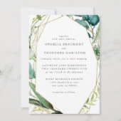 Invitation Turquoise Botanique Moderne Mariage élégant (Devant)