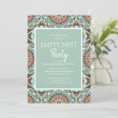 Invitation Turquoise Brown Mandela Motif Vide Nest Party (Debout devant)