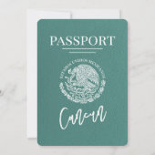 Invitation Turquoise Cancun Passport Mariage (Dos)