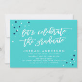 Invitation Turquoise Célébrons le Graduate Party (Devant)