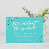 Invitation Turquoise Célébrons le Graduate Party (Debout devant)