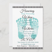 Invitation turquoise Chevron et Black Boy Baby sho (Dos)