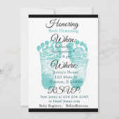 Invitation turquoise Chevron et Black Boy Baby sho (Dos)