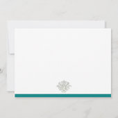 Invitation turquoise Classic Mariage damassé (Dos)