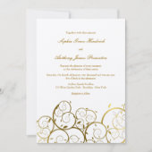 Invitation Turquoise & Classy Golden Spirals Mariage élégant (Devant)