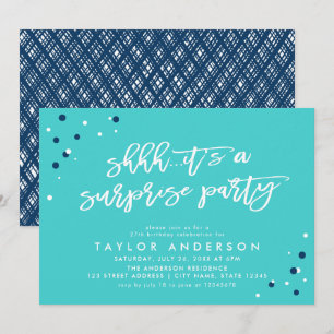 Invitation Turquoise Confetti C'est un anniversaire de fête s
