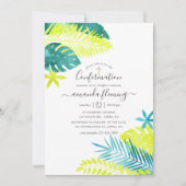 Invitation Turquoise - Confirmation tropicale turquoise et ci (Devant)