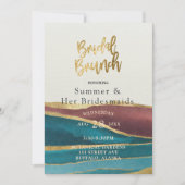 Invitation Turquoise Crème de crème Agate Gold Bridesmaitres  (Devant)