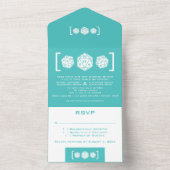 Invitation turquoise D20 Dice Gamer tout en un mar (À l'intérieur)
