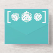 Invitation turquoise D20 Dice Gamer tout en un mar (Verso)