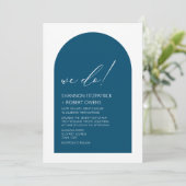 Invitation Turquoise d'arc bleu moderne (Debout devant)