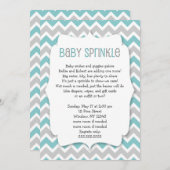 Invitation Turquoise d'arrosage de bébé / baby shower de genr (Devant / Derrière)