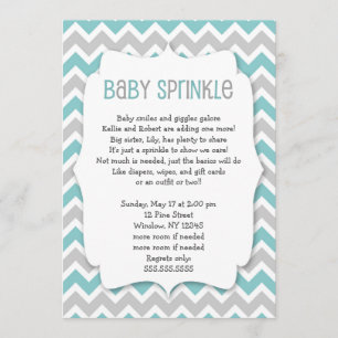 Invitation Turquoise d'arrosage de bébé / baby shower de genr