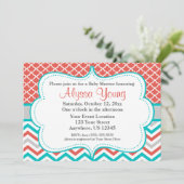 Invitation turquoise de corail de Quatrefoil (Debout devant)