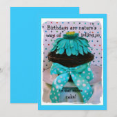 Invitation Turquoise de Cupcake (Devant / Derrière)
