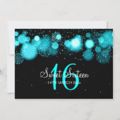 Invitation Turquoise de fête d'anniversaire de sweet sixteen (Dos)