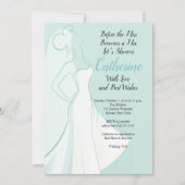 Invitation turquoise de Fête de la mariée de robe (Devant)