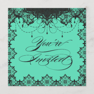 Invitation Turquoise de la dentelle romane resplen