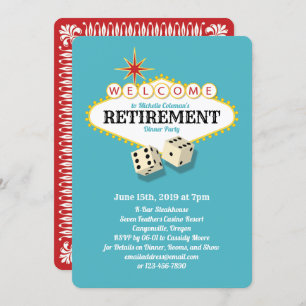 Invitation Turquoise de la fête de la retraite de Las Vegas