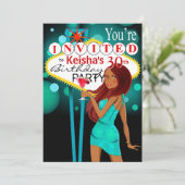 Invitation turquoise de la fête du 30e anniversaire de Las Ve (Debout devant)